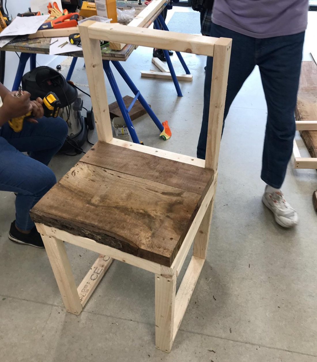 <p>Chair made from walnut wood by children at Art Block. Photo: Jahzel Newell-Marshall</p>
